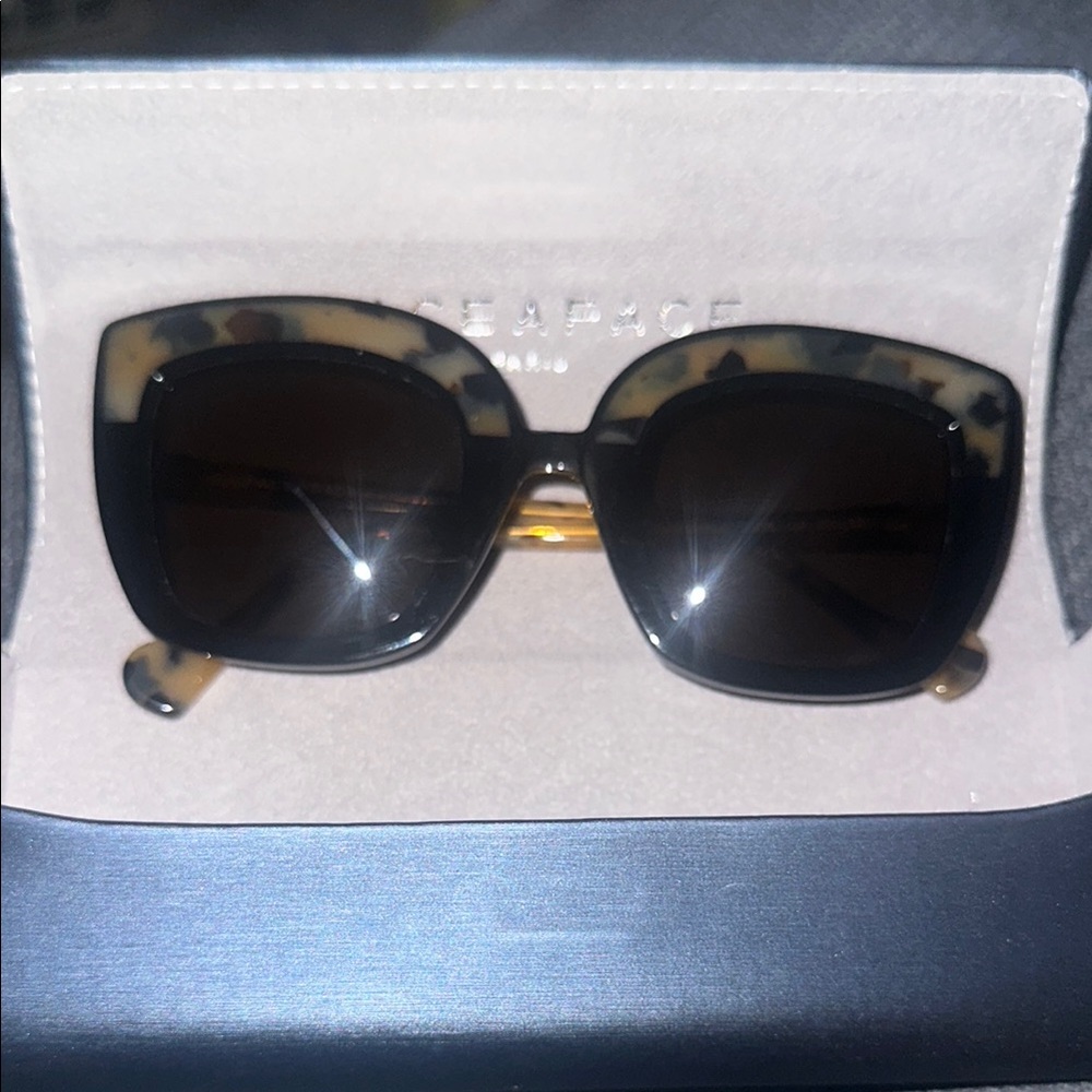 Faceaface Black and Tan Oversized Sunglasses